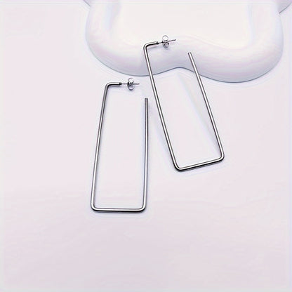 1 Pair Modern Style Commute Rectangle Plating Stainless Steel None Gold Plated Earrings