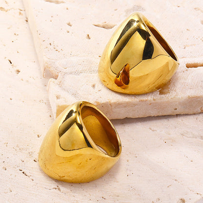 Modern Style Simple Style Classic Style Solid Color Stainless Steel Plating Gold Plated Rings