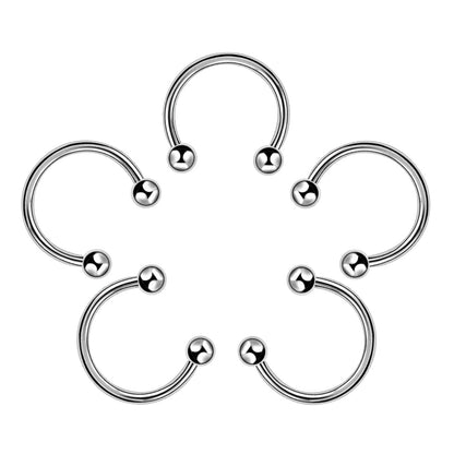 Classic Style Solid Color Stainless Steel Nose Ring In Bulk