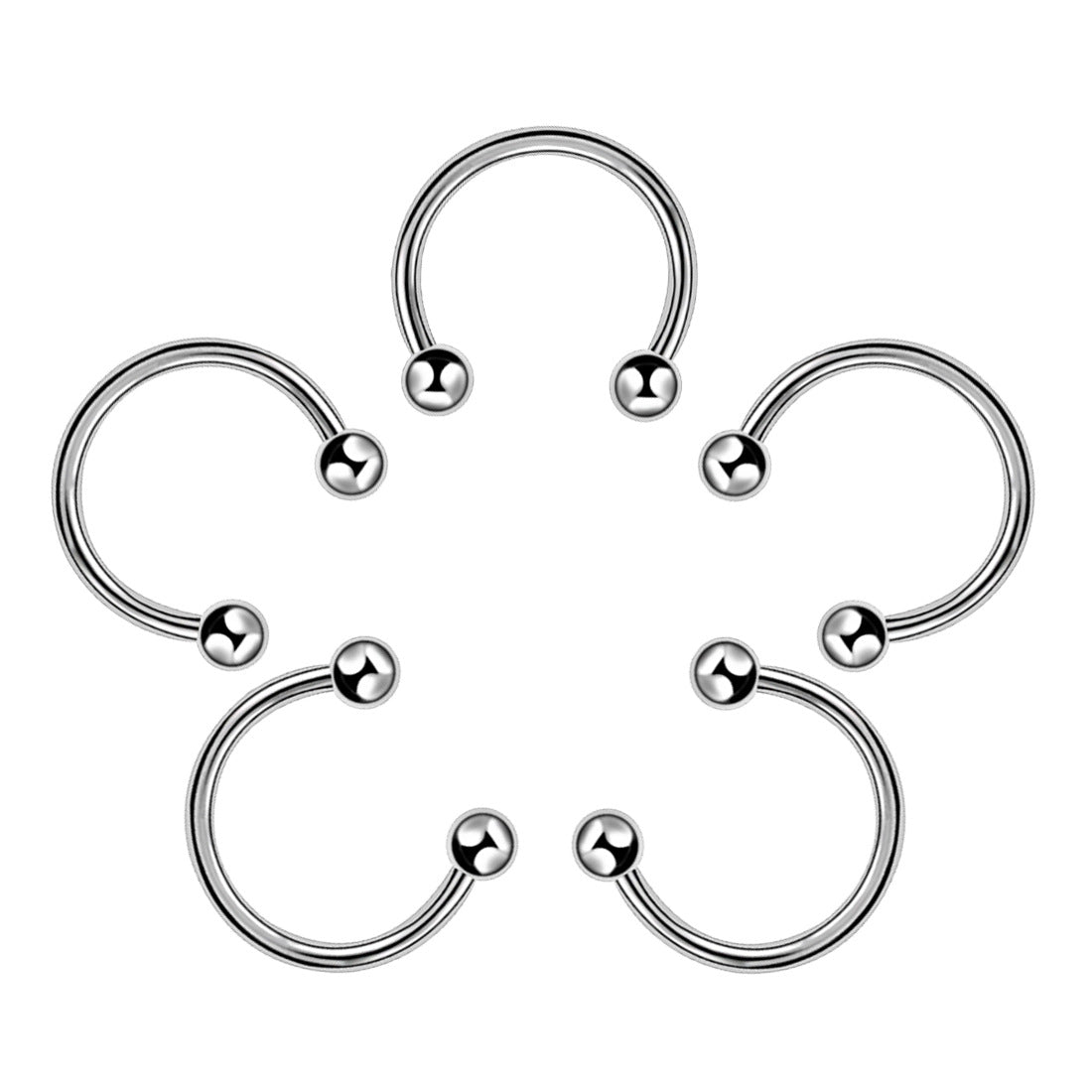 Classic Style Solid Color Stainless Steel Nose Ring In Bulk