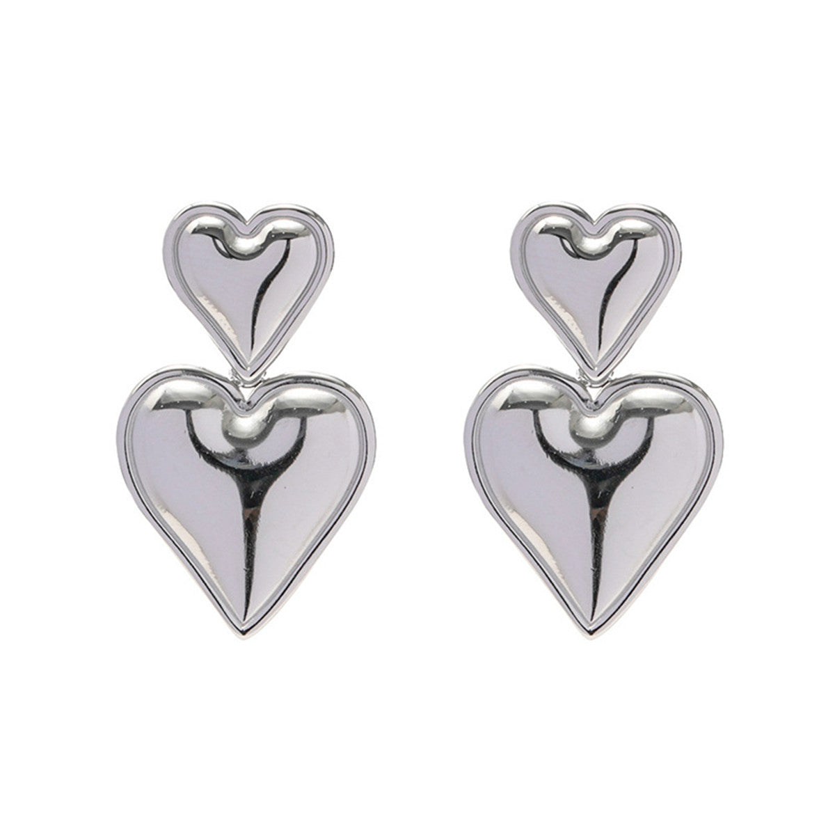 1 Pair Retro Heart Shape Metal Drop Earrings