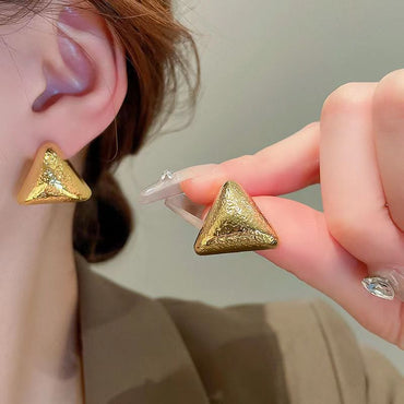 1 Pair Simple Style Triangle Plating Alloy Gold Plated Silver Plated Ear Studs