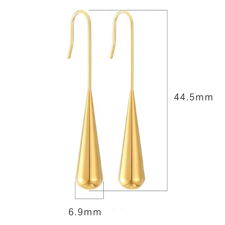 1 Pair Ig Style Elegant French Style Water Droplets Plating Stainless Steel 18k Gold Plated Ear Hook