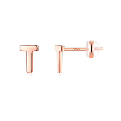 1 Pair Simple Style Letter Plating Sterling Silver 14k Gold Plated Ear Studs