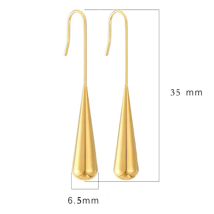 1 Pair Ig Style Elegant French Style Water Droplets Plating Stainless Steel 18k Gold Plated Ear Hook