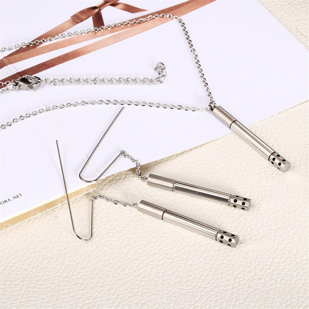 Wholesale Simple Style Golden Hoop Titanium Steel Irregular Plating Earrings Necklace
