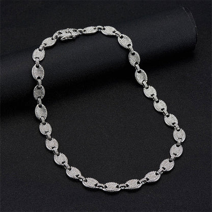 Hip-hop Geometric Alloy Rhinestone Plating Inlay Rhinestones Gold Plated Silver Plated Unisex Bracelets Necklace