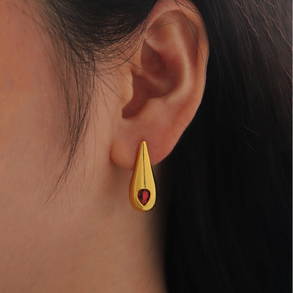 1 Pair Ig Style Water Droplets Plating Inlay Copper Zircon 18k Gold Plated Drop Earrings