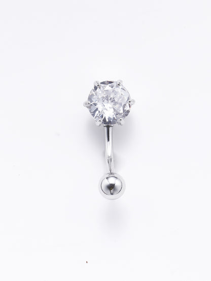 Simple Style Solid Color Stainless Steel Diamond Belly Ring In Bulk