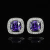 1 Pair Casual Elegant Square Plating Inlay Copper Zircon White Gold Plated Ear Studs