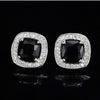 1 Pair Casual Elegant Square Plating Inlay Copper Zircon White Gold Plated Ear Studs