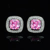 1 Pair Casual Elegant Square Plating Inlay Copper Zircon White Gold Plated Ear Studs