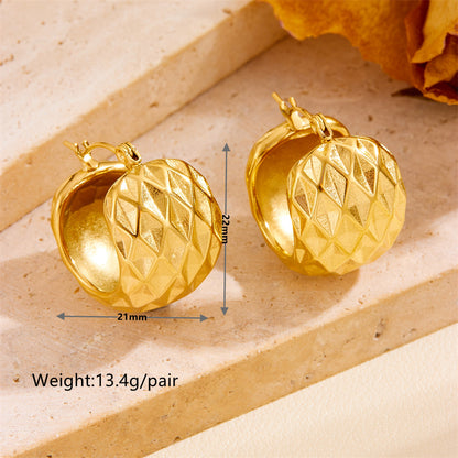 1 Pair Casual Geometric Plating Titanium Steel 18k Gold Plated Hoop Earrings Ear Studs