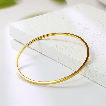 Simple Style Solid Color Stainless Steel Plating 18k Gold Plated Rose Gold Plated Bangle