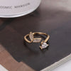 Simple Style Fish Tail Copper Plating Inlay Artificial Gemstones Open Rings