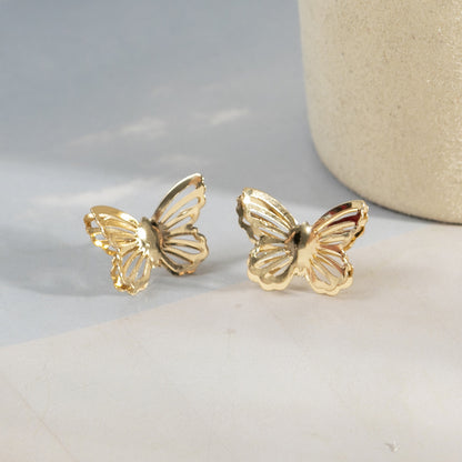 1 Pair Simple Style Butterfly Plating Copper Ear Studs