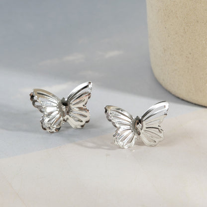 1 Pair Simple Style Butterfly Plating Copper Ear Studs