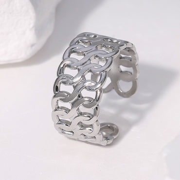 Lady C Shape Stainless Steel Plating Open Rings