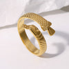 Simple Style Solid Color Stainless Steel Plating Gold Plated Open Rings