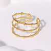 Sweet Solid Color Stainless Steel Plating Gold Plated Open Rings