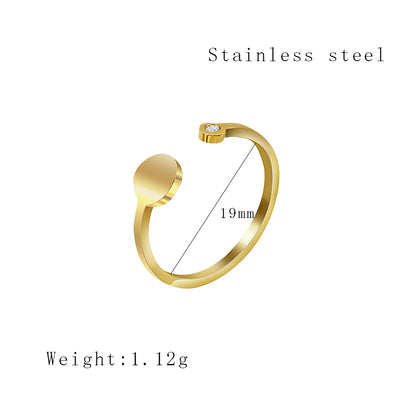 Stainless Steel 18K Gold Plated Sweet Heart Shape Butterfly Open Rings