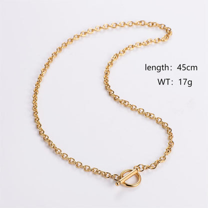 Modern Style Simple Style Circle Solid Color Stainless Steel Plating 18k Gold Plated Pendant Necklace