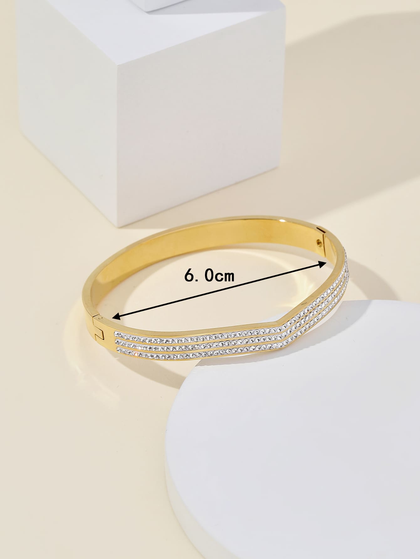 Stainless Steel Simple Style Solid Color Inlay Zircon Bangle