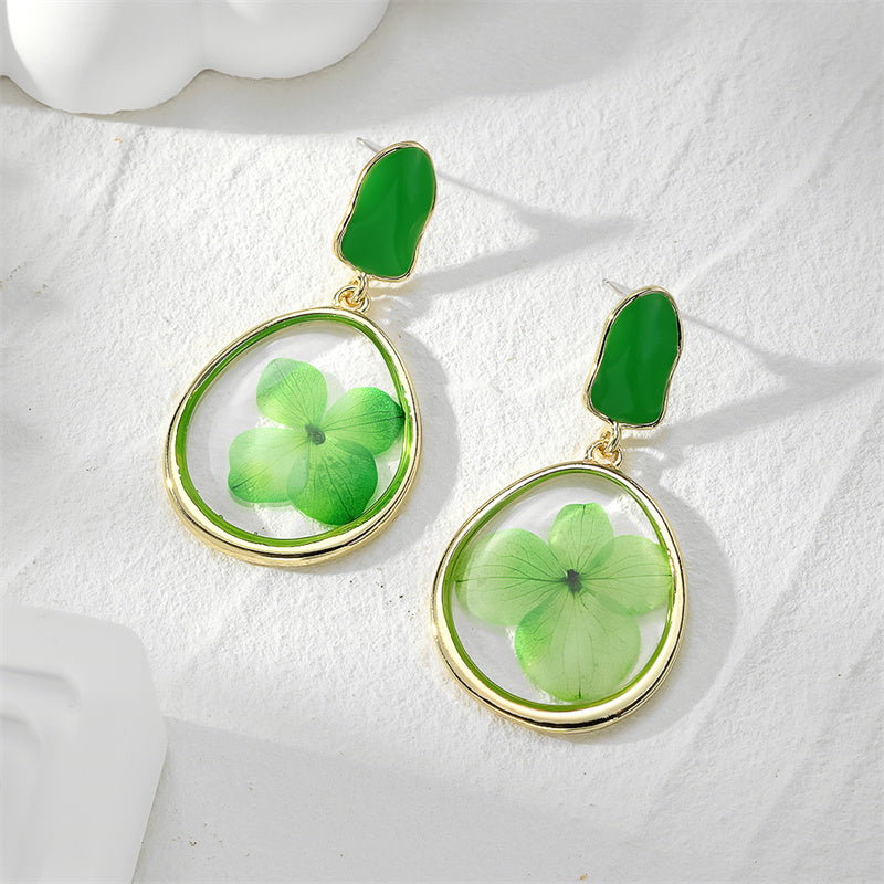 1 Pair Vacation Simple Style Flower Resin Drop Earrings