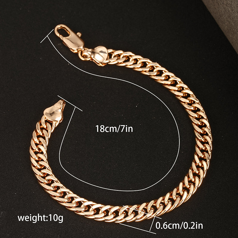 Hip-hop Xuping Solid Color Alloy Copper Plating 18k Gold Plated White Gold Plated Unisex Bracelets