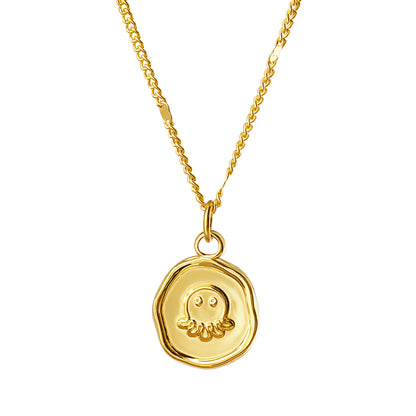 Simple Style Classic Style Solid Color Stainless Steel Polishing Plating 18k Gold Plated Necklace