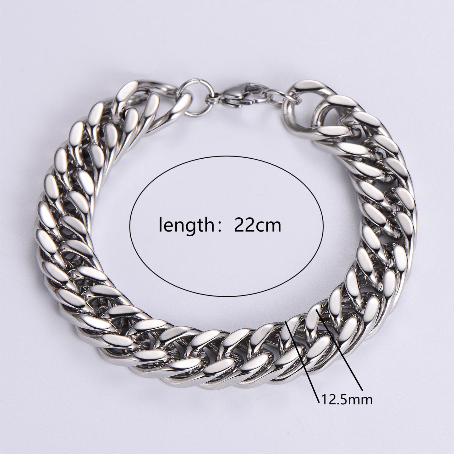 Hip-hop Rock Solid Color Stainless Steel Polishing Metal 18k Gold Plated Men's Bracelets