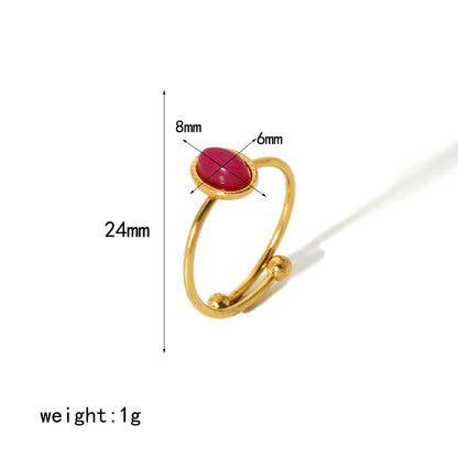 Simple Style Geometric Stainless Steel Polishing Plating 18k Gold Plated Adjustable Ring