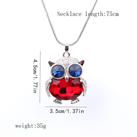Simple Style Owl Alloy Copper Inlay Rhinestones Women's Sweater Chain