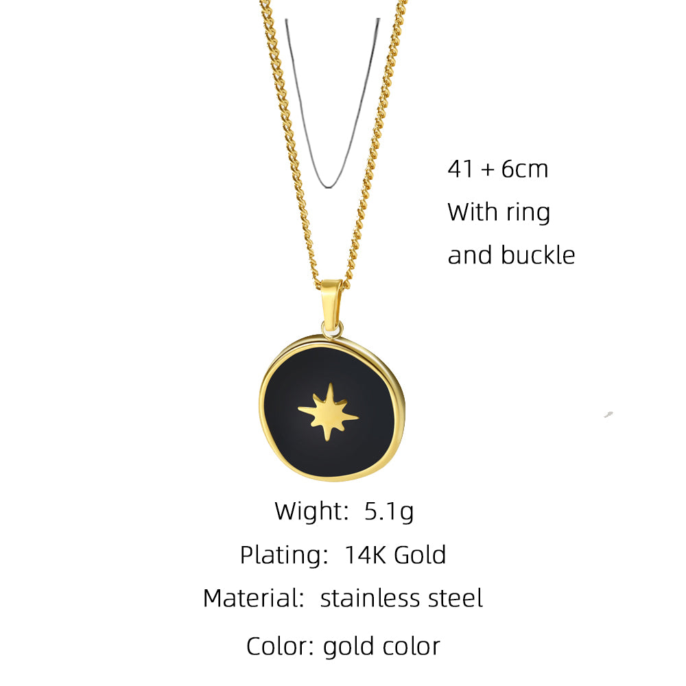 Fashion Simple Style Star Moon Heart Stainless Steel Plating Necklace