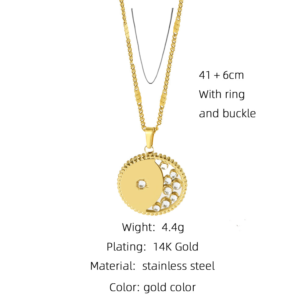 Fashion Simple Style Star Moon Heart Stainless Steel Plating Necklace