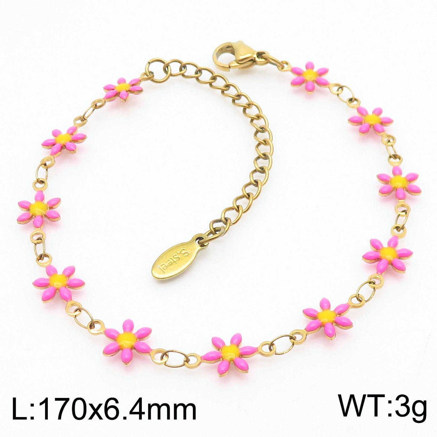 Basic Flower Stainless Steel Plating Bracelets