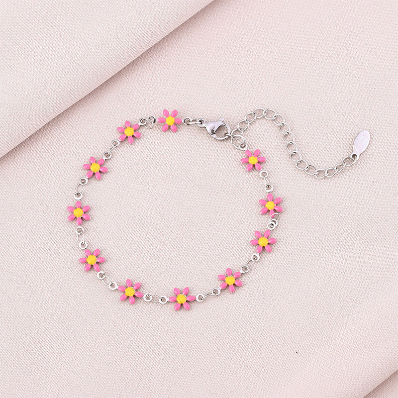 Basic Flower Stainless Steel Plating Bracelets