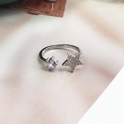 Simple Style Star Copper Plating Open Rings