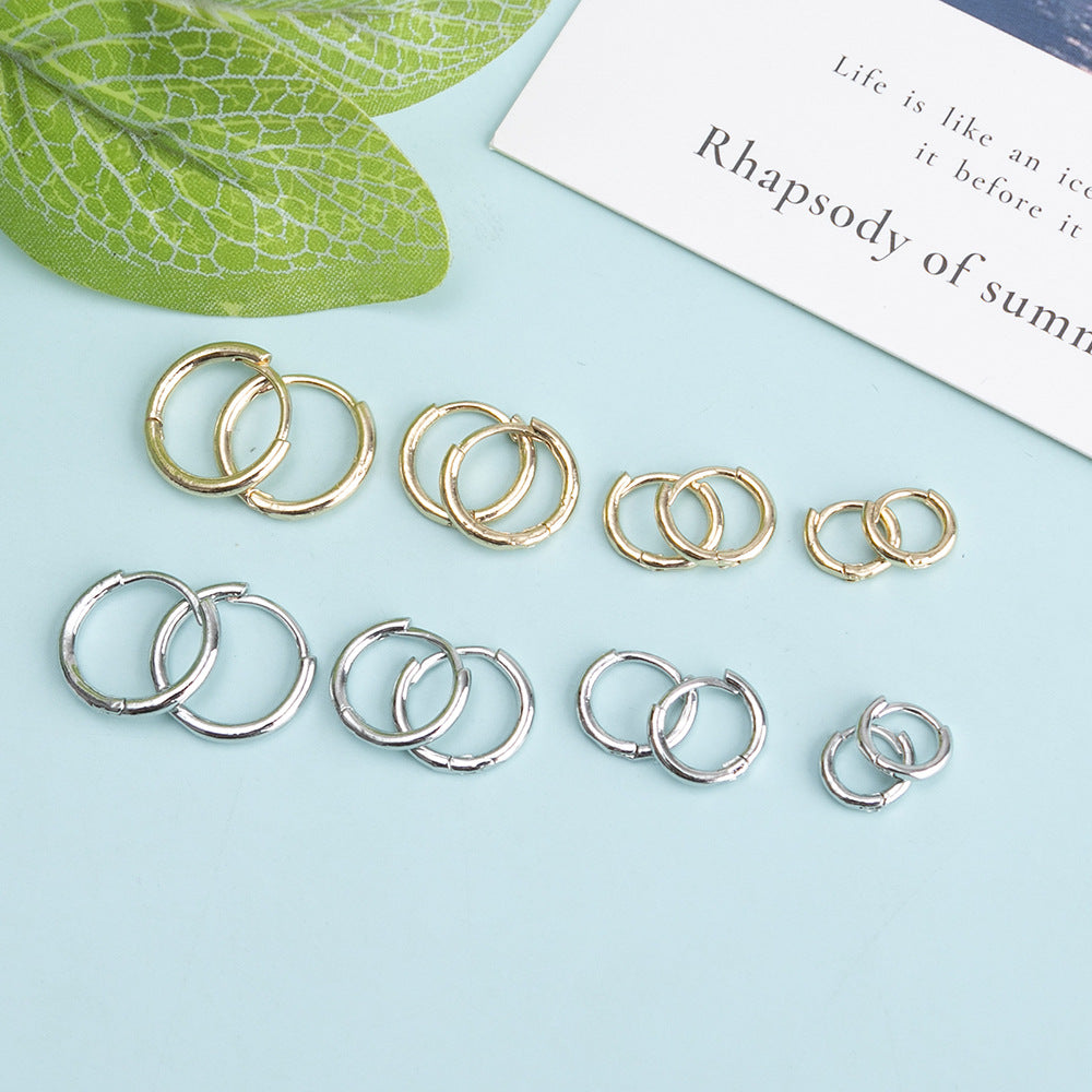 1 Pair Simple Style Round Plating Alloy Earrings