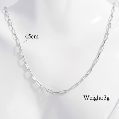 Elegant Basic Necklace Sterling Silver Plating Hollow Out White Gold Plated Rhodium Plated Necklace