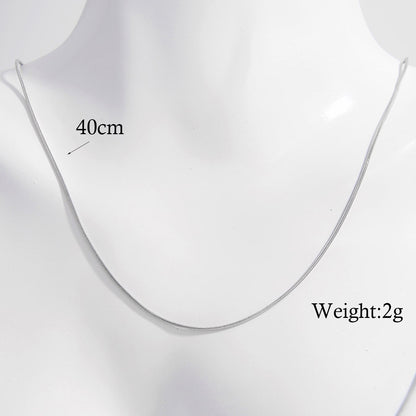 Elegant Basic Necklace Sterling Silver Plating Hollow Out White Gold Plated Rhodium Plated Necklace