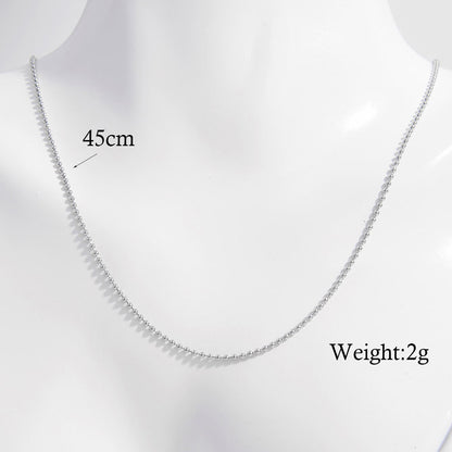 Elegant Basic Necklace Sterling Silver Plating Hollow Out White Gold Plated Rhodium Plated Necklace