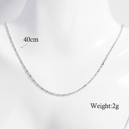 Elegant Basic Necklace Sterling Silver Plating Hollow Out White Gold Plated Rhodium Plated Necklace