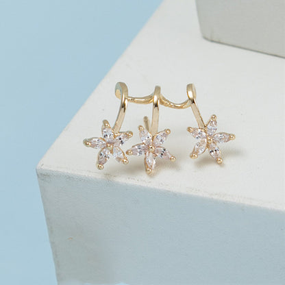 1 Piece 1 Pair Simple Style Star Plating Inlay Metal Zircon Ear Studs