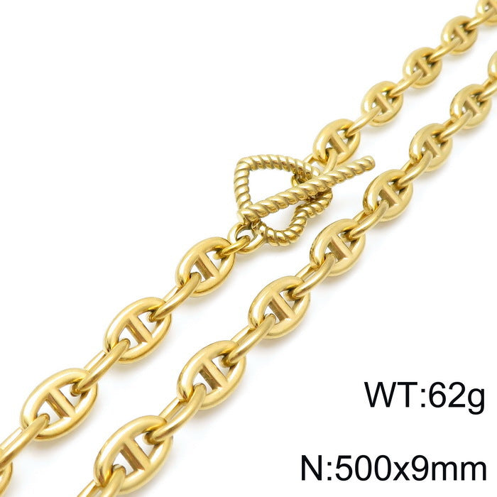 Personality Metal Heart-shaped Titanium Necklace Set Wholesale Gooddiy