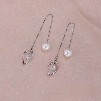 1 Pair Lady Butterfly Plating Artificial Pearl Metal Drop Earrings