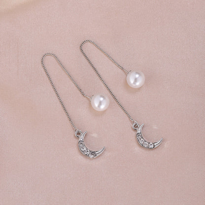 1 Pair Lady Butterfly Plating Artificial Pearl Metal Drop Earrings