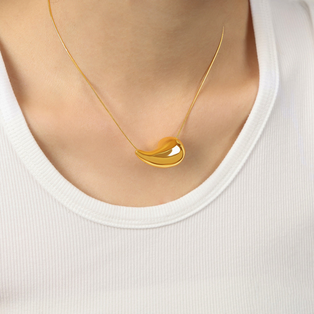 Casual Simple Style Commute Water Droplets Titanium Steel Plating 18k Gold Plated Necklace