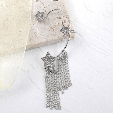 1 Piece Simple Style Tassel Inlay Alloy Rhinestones Drop Earrings