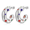 1 Pair Fashion C Shape Plating Inlay Stainless Steel Zircon Ear Studs